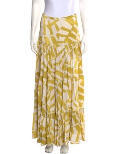 Pre-owned Alexis Printed Long Skirt In Neutral