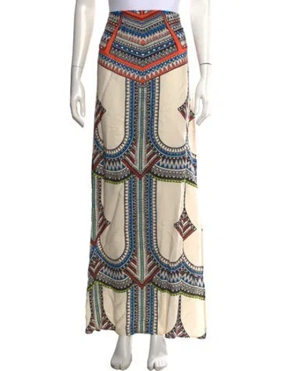 Pre-owned Alexis Printed Long Skirt In Neutrals