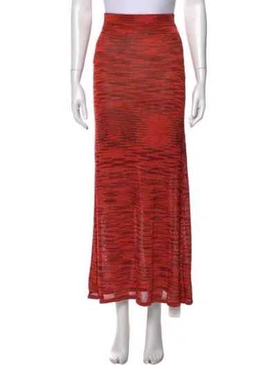 Pre-owned Alexis Printed Long Skirt In Orange