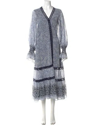 Pre-owned Alexis Printed Midi Length Dress In Multi