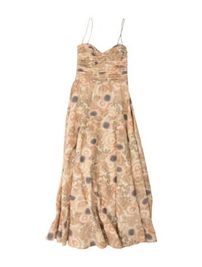 Pre-owned Alexis Printed Midi Length Dress In Neutral