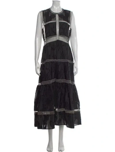 Pre-owned Alexis Printed Midi Length Dress W/ Tags In Black