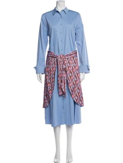 Pre-owned Alexis Printed Midi Length Dress W/ Tags In Blue