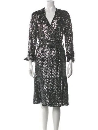 Pre-owned Alexis Printed Midi Length Dress W/ Tags In Gray