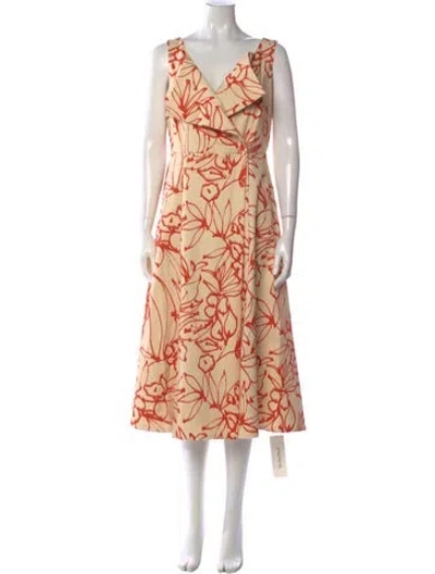 Pre-owned Alexis Printed Midi Length Dress W/ Tags In Multi