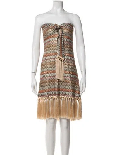Pre-owned Alexis Printed Midi Length Dress W/ Tags In Neutrals