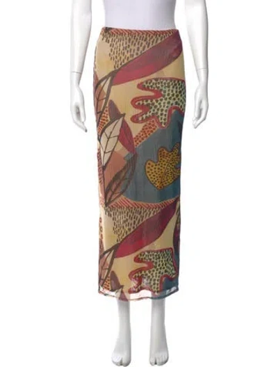 Pre-owned Alexis Printed Midi Length Skirt