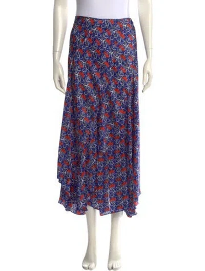 Pre-owned Alexis Printed Midi Length Skirt In Blue