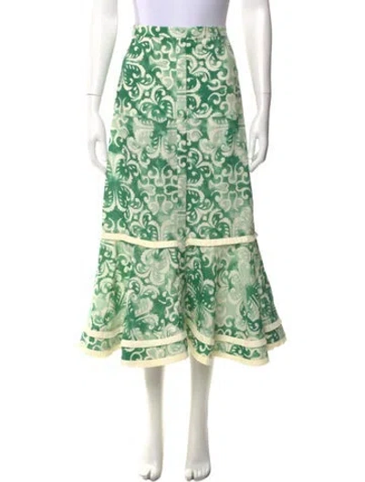 Pre-owned Alexis Printed Midi Length Skirt In Multi