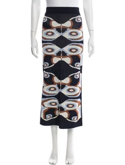 Pre-owned Alexis Printed Midi Length Skirt In Orange