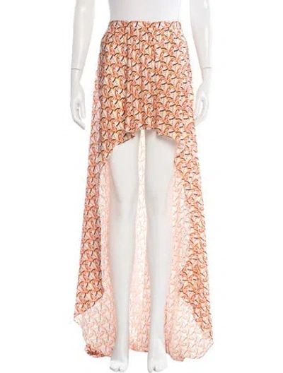 Pre-owned Alexis Printed Midi Length Skirt In Orange