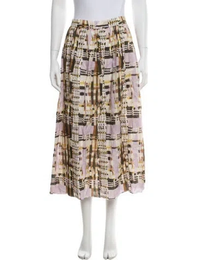 Pre-owned Alexis Printed Midi Length Skirt In Purple