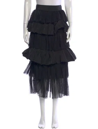 Pre-owned Alexis Printed Midi Length Skirt W/ Tags In Black