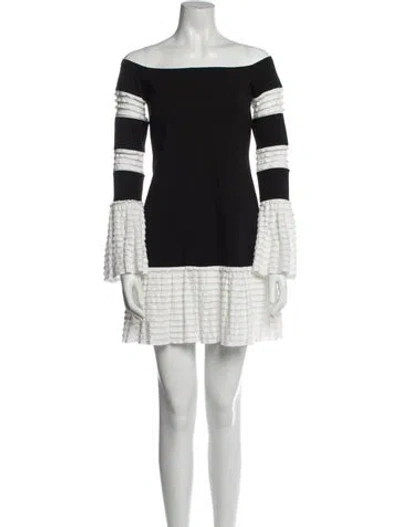 Pre-owned Alexis Printed Mini Dress In Black