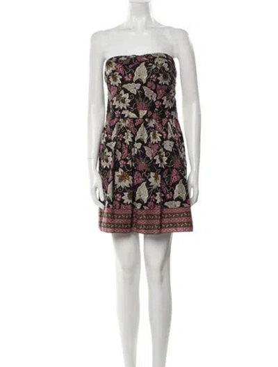 Pre-owned Alexis Printed Mini Dress In Black