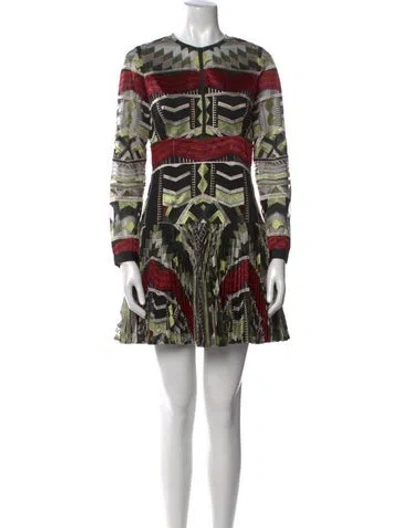 Pre-owned Alexis Printed Mini Dress In Black