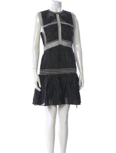 Pre-owned Alexis Printed Mini Dress In Black