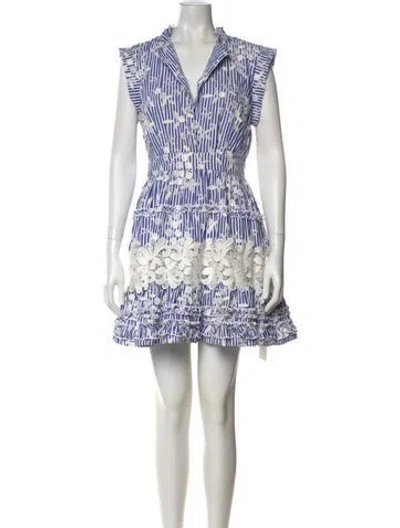 Pre-owned Alexis Printed Mini Dress In Blue