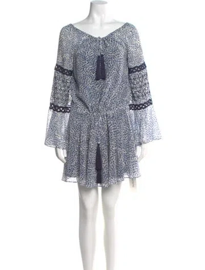 Pre-owned Alexis Printed Mini Dress In Blue