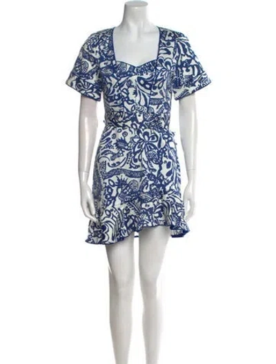 Pre-owned Alexis Printed Mini Dress In Blue