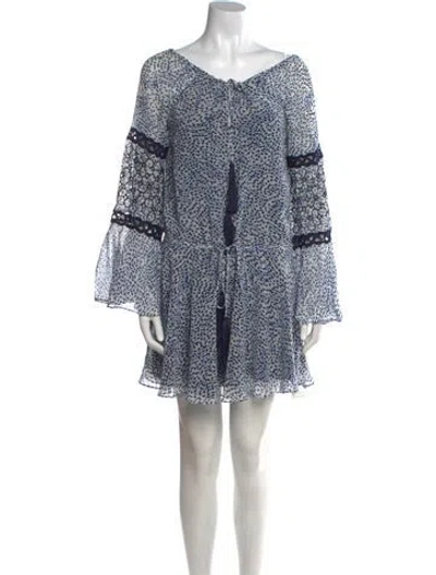 Pre-owned Alexis Printed Mini Dress In Blue
