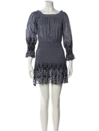 Pre-owned Alexis Printed Mini Dress In Blue