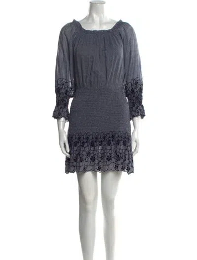 Pre-owned Alexis Printed Mini Dress In Blue