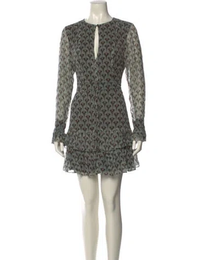 Pre-owned Alexis Printed Mini Dress In Blue