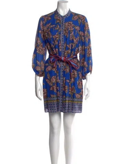 Pre-owned Alexis Printed Mini Dress In Blue