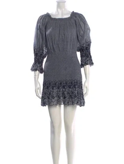 Pre-owned Alexis Printed Mini Dress In Blue