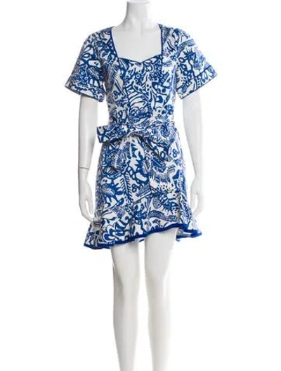 Pre-owned Alexis Printed Mini Dress In Blue