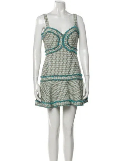 Pre-owned Alexis Printed Mini Dress In Blue