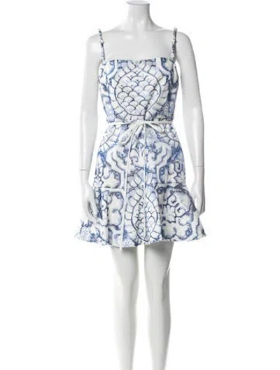 Pre-owned Alexis Printed Mini Dress In Blue