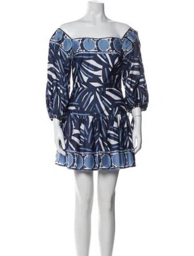 Pre-owned Alexis Printed Mini Dress In Blue