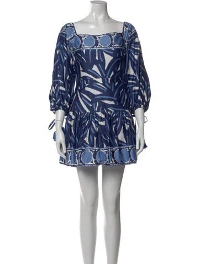 Pre-owned Alexis Printed Mini Dress In Blue