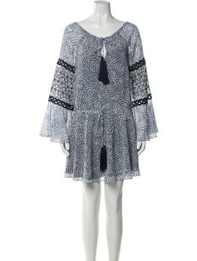 Pre-owned Alexis Printed Mini Dress In Blue