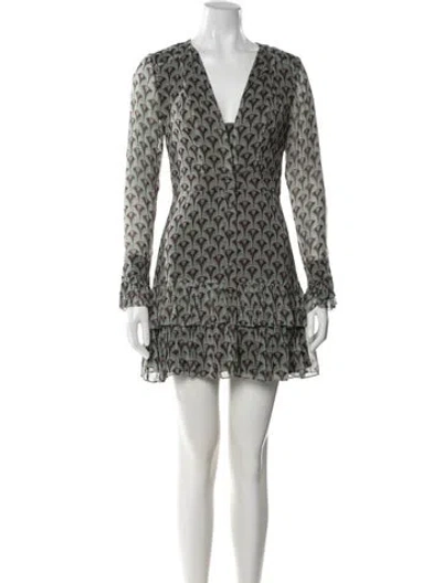 Pre-owned Alexis Printed Mini Dress In Blue
