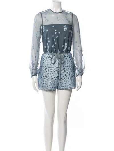 Pre-owned Alexis Printed Mini Dress In Blue