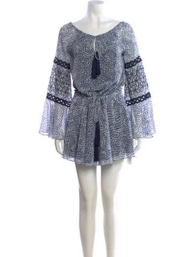 Pre-owned Alexis Printed Mini Dress In Blue