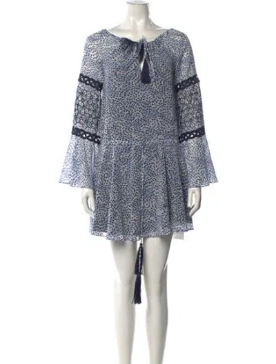 Pre-owned Alexis Printed Mini Dress In Blue