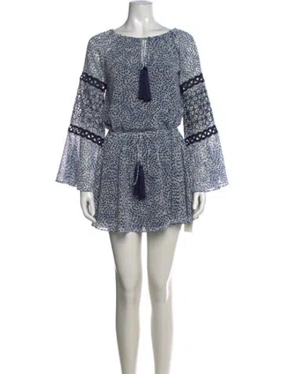 Pre-owned Alexis Printed Mini Dress In Blue