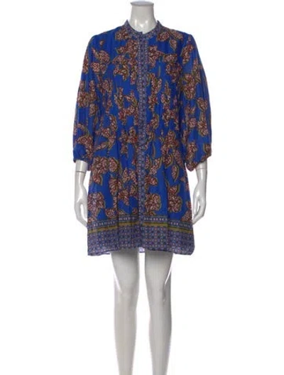 Pre-owned Alexis Printed Mini Dress In Blue