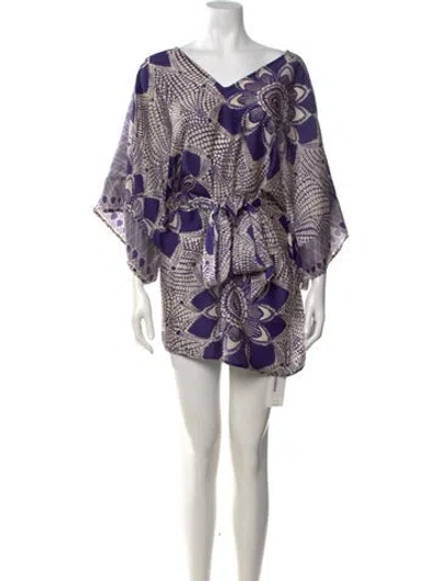 Pre-owned Alexis Printed Mini Dress In Blue