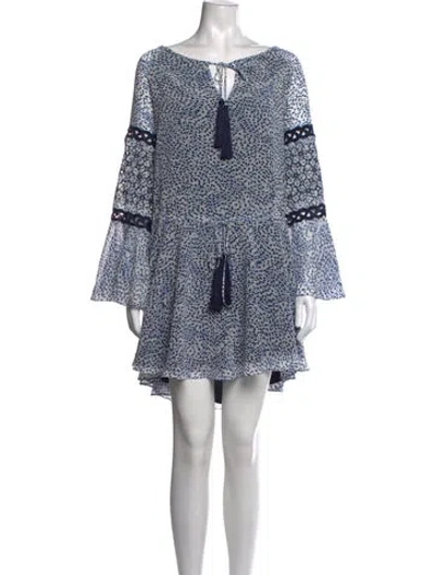 Pre-owned Alexis Printed Mini Dress In Blue