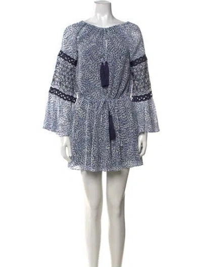 Pre-owned Alexis Printed Mini Dress In Blue