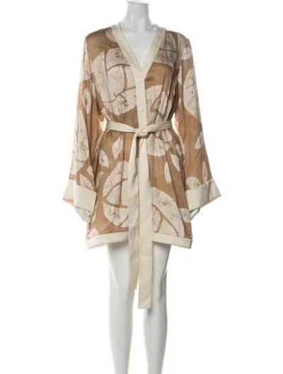Pre-owned Alexis Printed Mini Dress In Brown