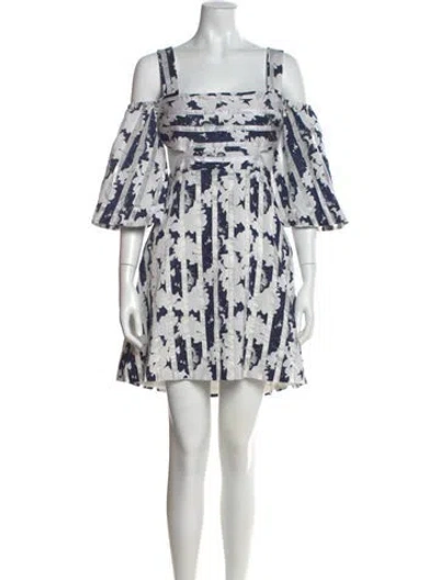 Pre-owned Alexis Printed Mini Dress In Gray