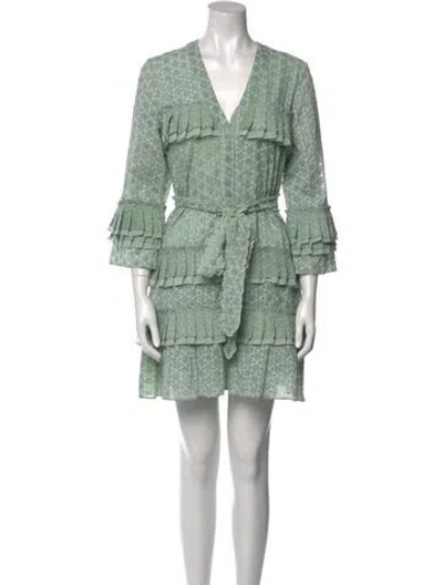 Pre-owned Alexis Printed Mini Dress In Green