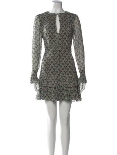 Pre-owned Alexis Printed Mini Dress In Green