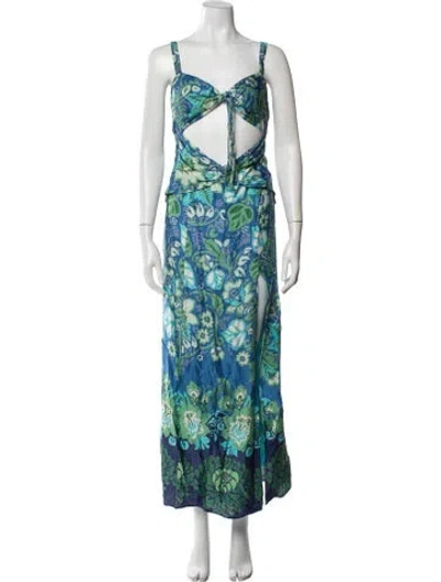 Pre-owned Alexis Printed Mini Dress In Green